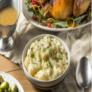 Mashed potatoes without butter.