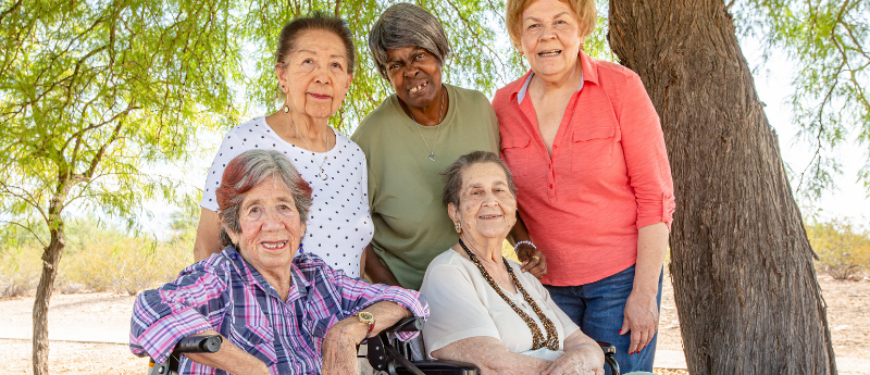Group of grandmothers elderly women