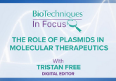 Video title card reads The role of plasmids in molecular therapeutics