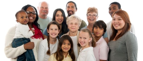 Group of people of different ages and races