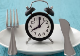 Fasting clock on empty plate